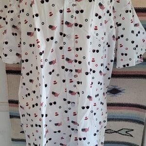 XXL American flag button up shirt